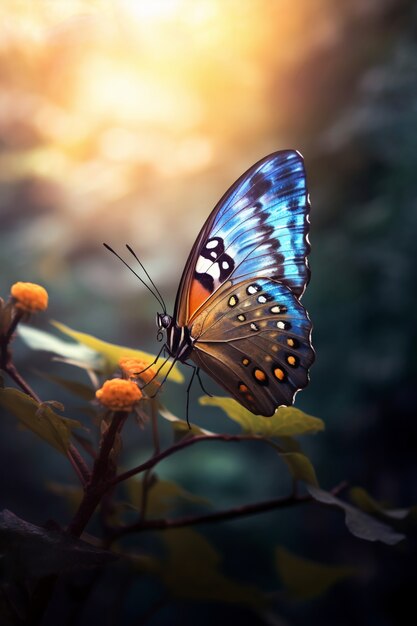 Hermosa mariposa en la naturaleza