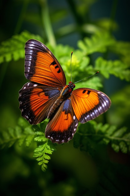 Hermosa mariposa en la naturaleza