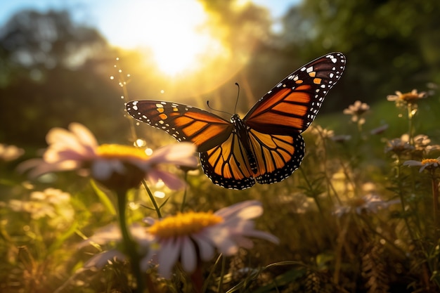 Hermosa mariposa en la naturaleza