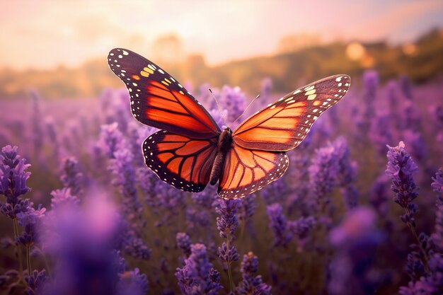 Hermosa mariposa en la naturaleza