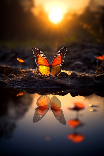 Foto gratuita hermosa mariposa en la naturaleza