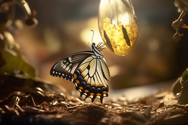 Hermosa mariposa en la naturaleza