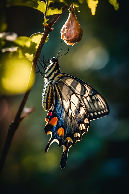 Hermosa mariposa en la naturaleza