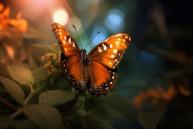 Hermosa mariposa en la naturaleza