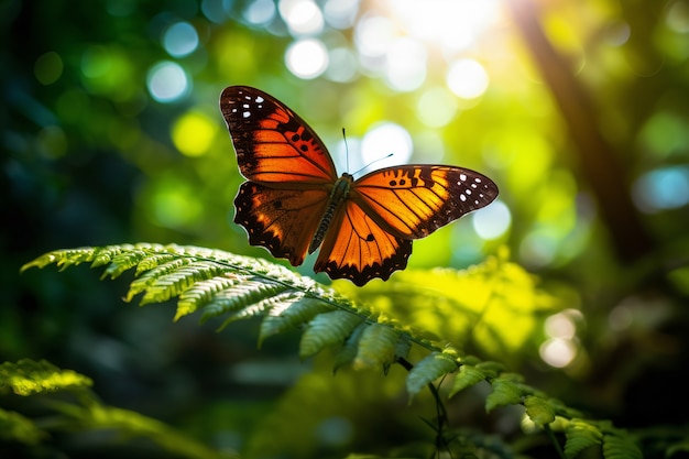 Hermosa mariposa en la naturaleza