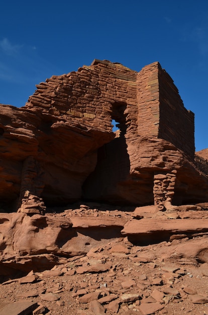 Hermosa mirada de cerca a las ruinas de Wukoki.