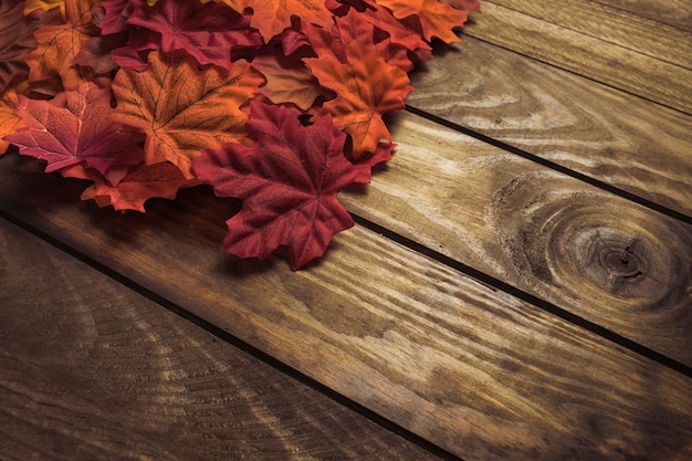 Hermosa pequeña pila de composición de hojas de otoño