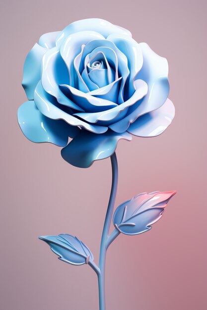 Hermosa rosa azul en el estudio