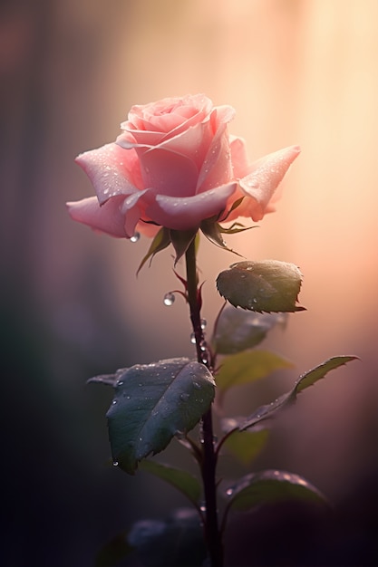 Hermosa rosa en la naturaleza