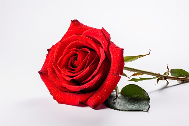 Foto gratuita una hermosa rosa roja en el estudio.