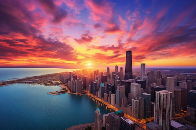 Una hermosa vista de Chicago