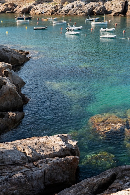 Hermosa vista con mar y barcos.