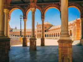 Foto gratuita hermosa vista de la plaza de españa en sevilla, en españa