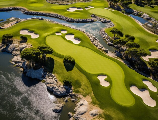 Hermosa vista sobre el campo de golf.