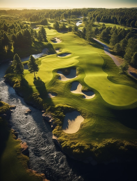 Hermosa vista sobre el campo de golf.