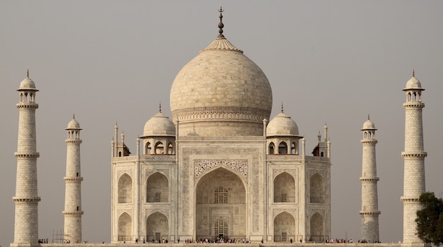 Foto gratuita hermosa vista del taj mahal durante el día con sombrío