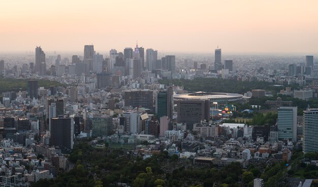 Hermosa vista urbana de alto ángulo