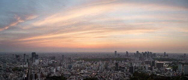 Hermosa vista urbana de alto ángulo