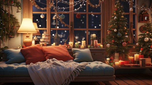 Foto gratuita hermosas decoraciones interiores para la víspera de año nuevo