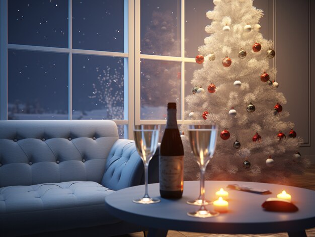 Foto gratuita hermosas decoraciones interiores para la víspera de año nuevo