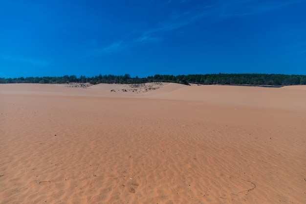 Hermosas dunas de arena de Mui Ne, Vientam bajo un cielo azul claro