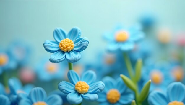 Hermosas flores en 3D en primer plano