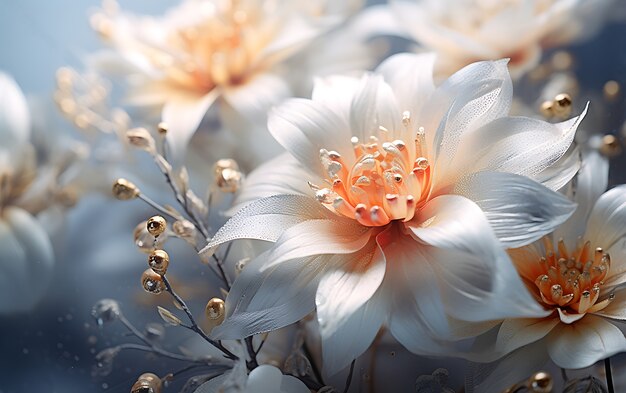 Hermosas flores en estudio