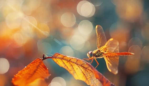 Foto gratuita hermosas libélulas fotorrealistas en la naturaleza