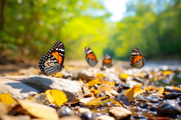 Foto gratuita hermosas mariposas en la naturaleza