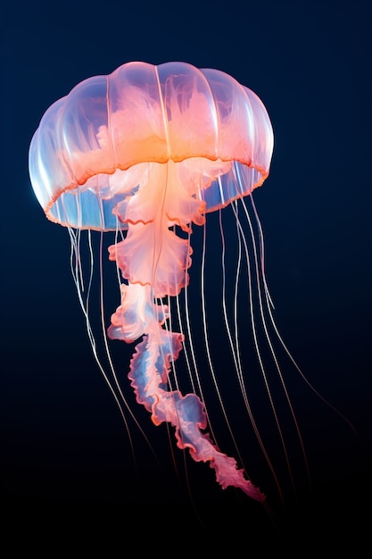 Hermosas medusas nadando en el océano