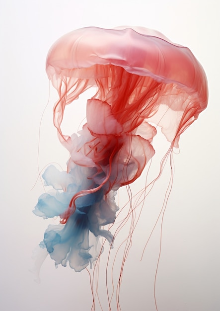 Hermosas medusas nadando en el océano
