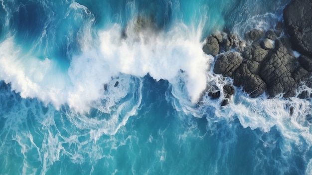 Hermosas olas junto al mar