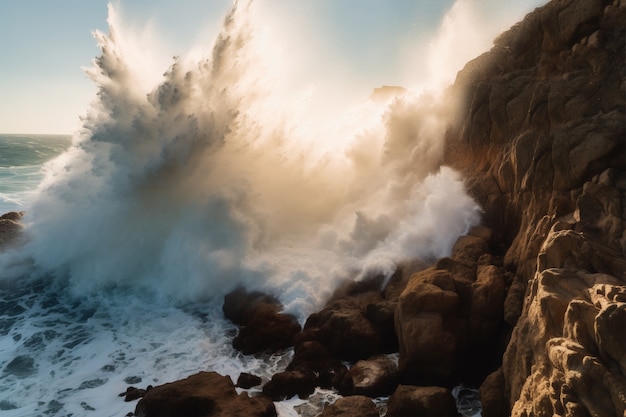 Foto gratuita hermosas olas junto al mar