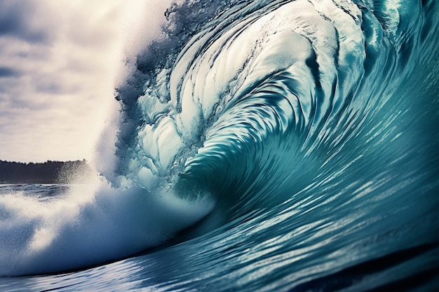 Hermosas olas junto al mar