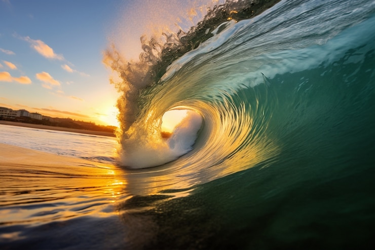 Foto gratuito hermosas olas junto al mar