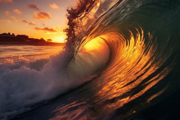 Foto gratuita hermosas olas junto al mar