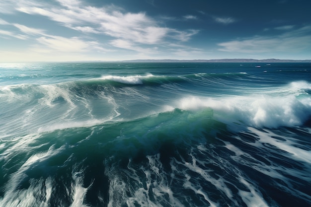 Foto gratuita hermosas olas junto al mar