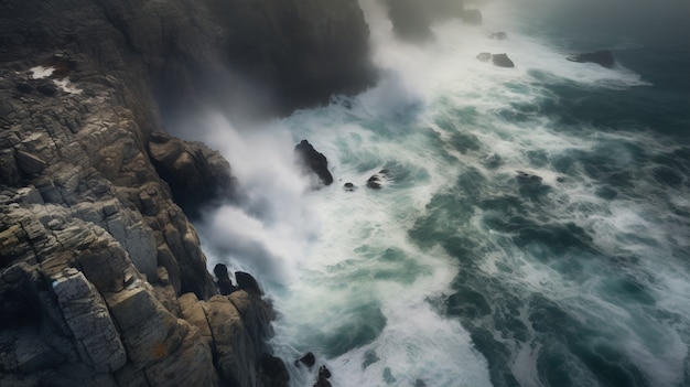 Foto gratuita hermosas olas junto al mar