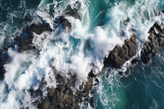 Hermosas olas junto al mar