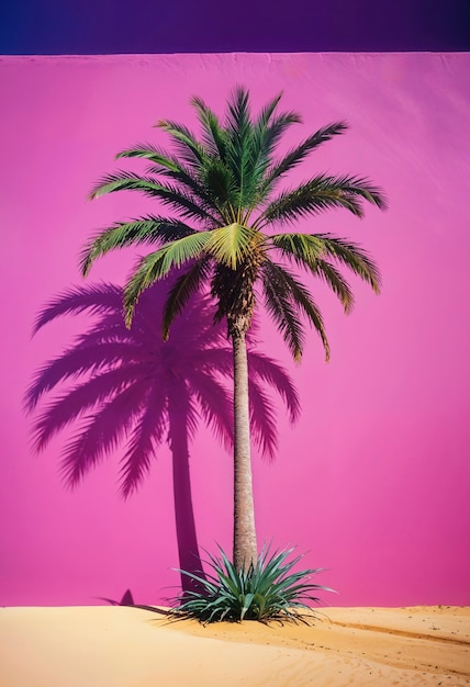 Foto gratuita hermosas palmeras de colores vívidos