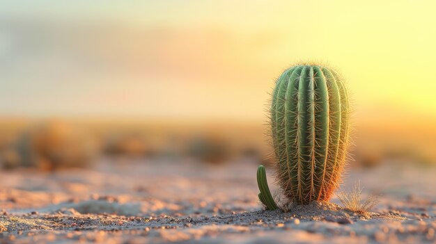 Hermosas plantas de cactus con paisajes desérticos