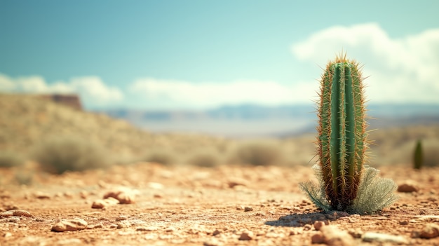 Hermosas plantas de cactus con paisajes desérticos