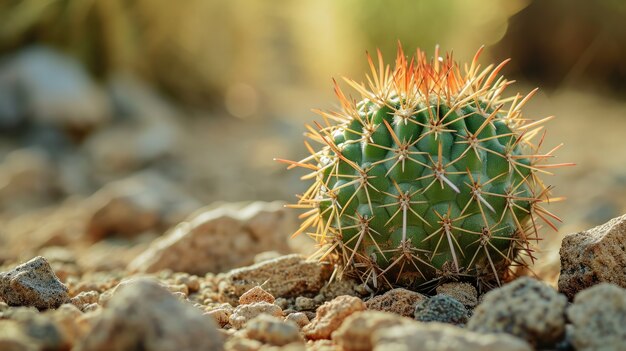 Hermosas plantas de cactus con paisajes desérticos