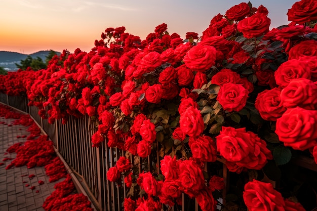 Hermosas rosas al aire libre