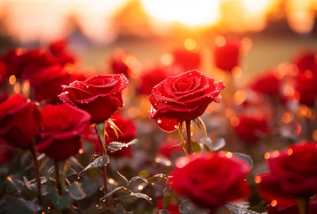 Hermosas rosas al aire libre