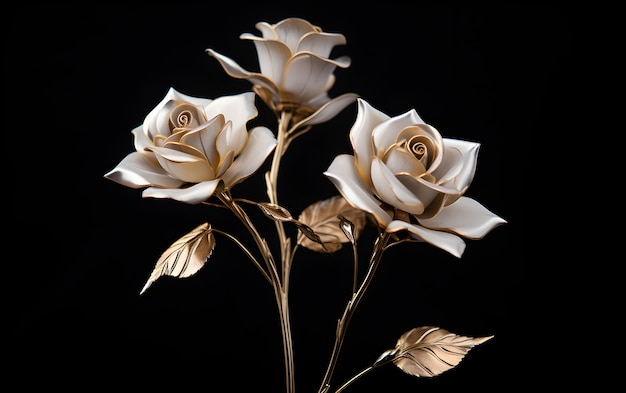 Hermosas rosas en estudio