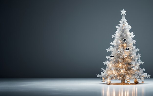 Hermoso árbol de navidad en estudio