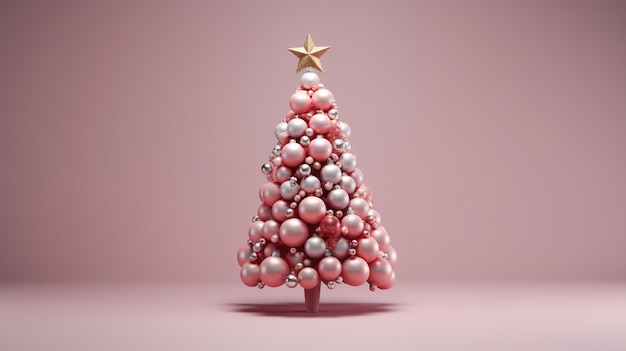 Foto gratuita hermoso árbol de navidad en estudio