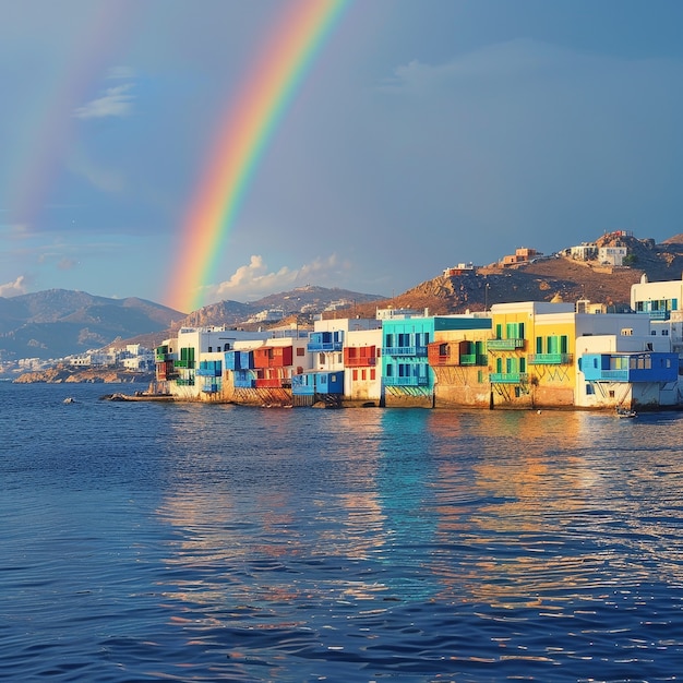 Foto gratuita un hermoso arco iris en la naturaleza