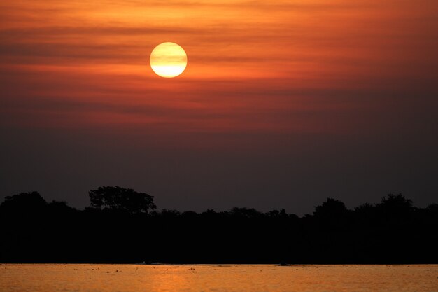 hermoso atardecer en el norte del pantanal